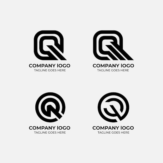 Q logo set platte ontwerp sjabloon collectie