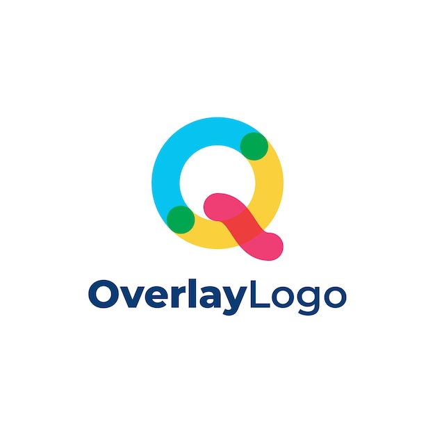 Vector q modern and colorful initial alphabet letter logo overlapping graphics