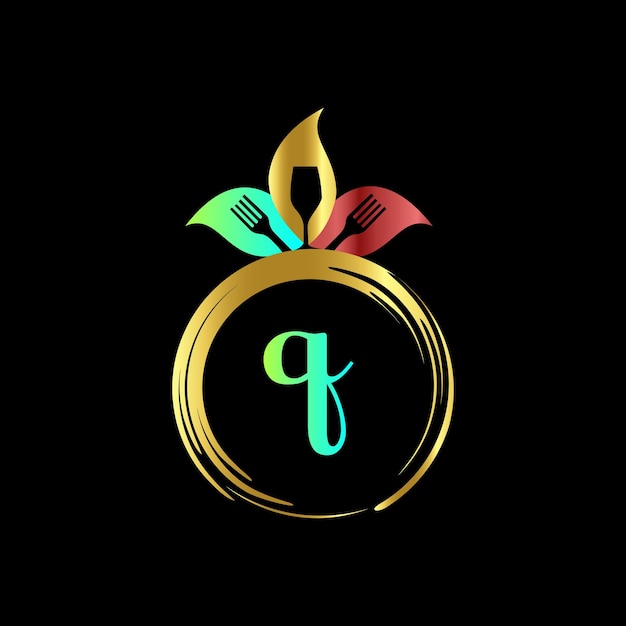 Q Monogram design Abstract Isolated restaurant,  food vector template