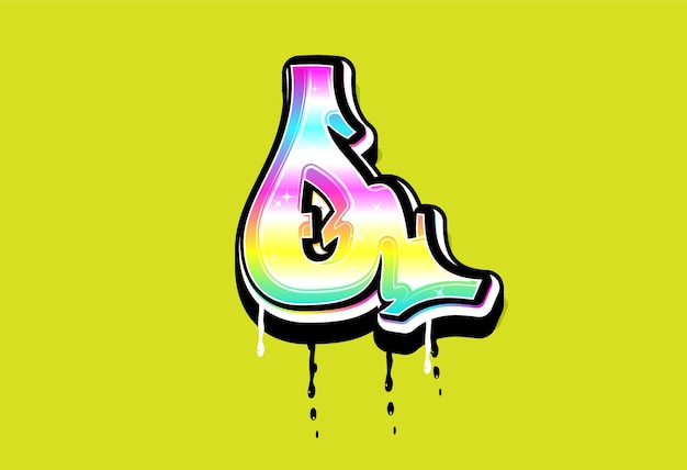 Q Pastel Graffiti Alphabet vector logo