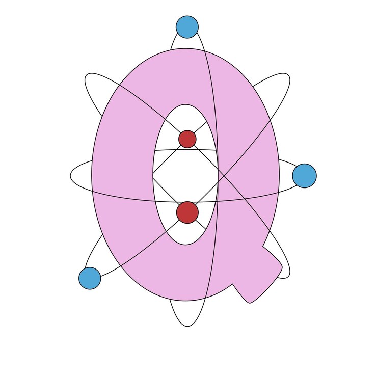 Vector q quantum alphabet letter cartoon