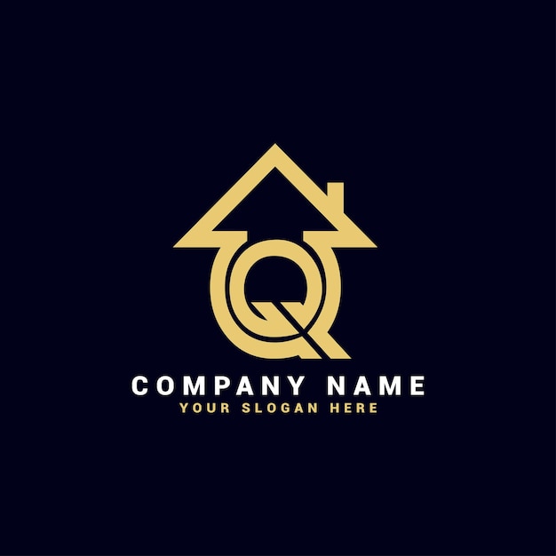 Q Real estate letter logo,Q apartment logo,Q house logo