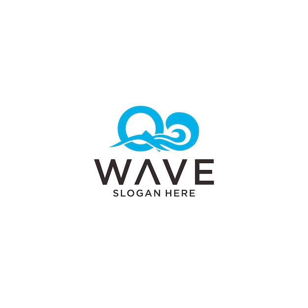 Q wave logo design template