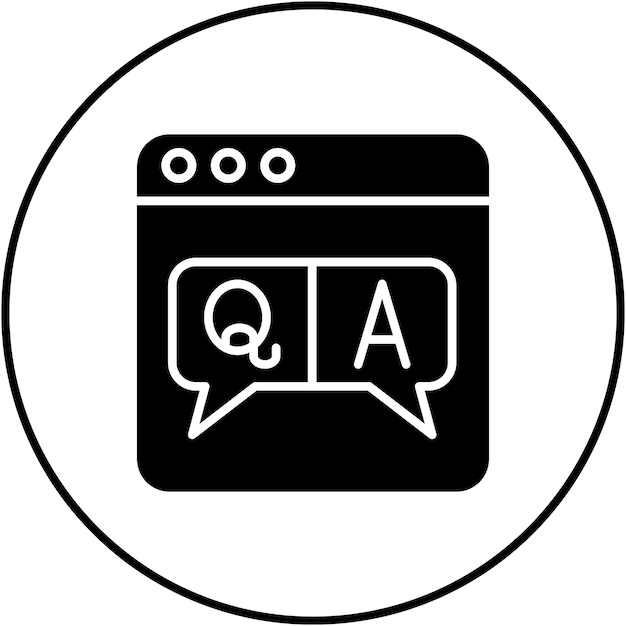 QA 아이콘 터 이미지는 뉴스 및 미디어에 사용할 수 있습니다.