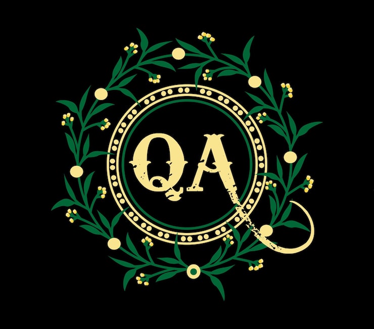 Vector 원형 모양의 qa 레터 로고 디자인 qa 원형과 큐브 모양의 로고 디자인 qa 모노그램 비즈니스