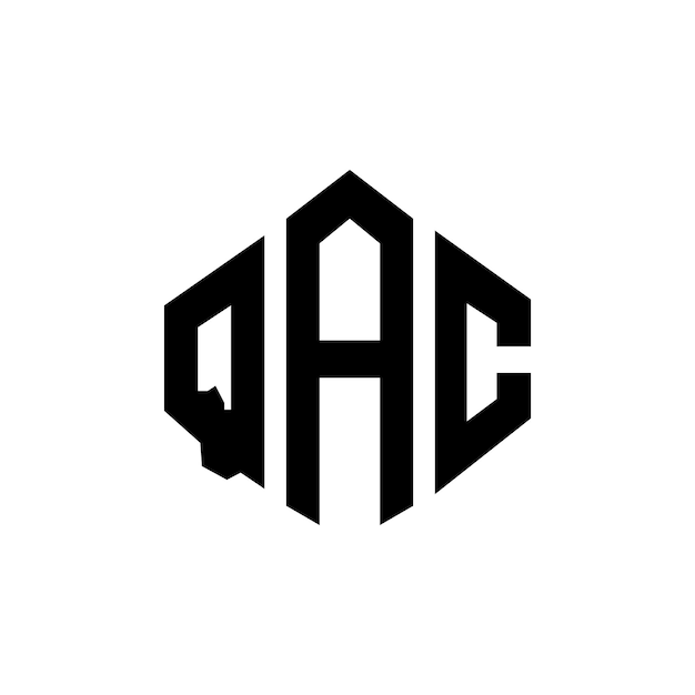 벡터 다각형 모양의 qac 글자 로고 디자인 qac 다각형 및 큐브 모양 로고 설계 qac 육각형 터 로고 템플릿 색과 검은색 qac 모노그램 비즈니스 및 부동산 로고