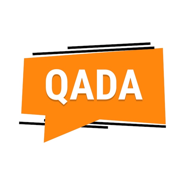 欠席した断食日を補うための情報を含む Qada オレンジ色のベクター コールアウト バナー