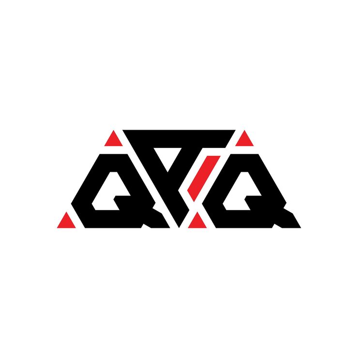 Vector qaq三角形字母標誌設計與三角形 qaq 三角形標誌設計 單體 qaq三個角向量標誌模板與紅色 qaq的三角型標誌 簡單 優雅和奢的標誌 qaq