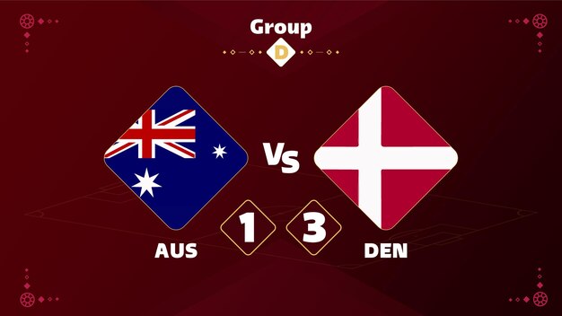 Vector qatar 2022 competition australia vs denmark match