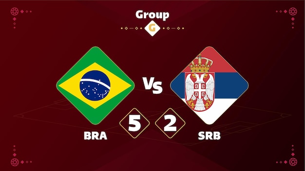 Vector qatar 2022 competition brazil vs serbia match