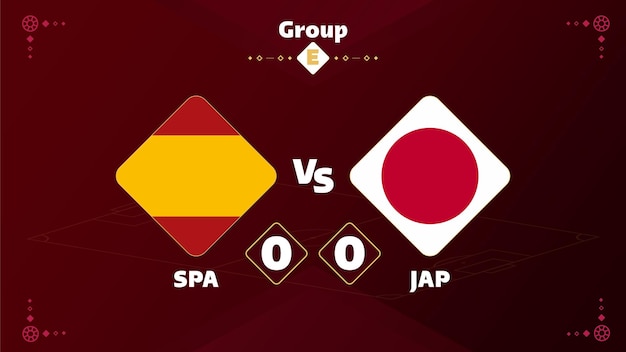 Vector qatar 2022 competition spain vs japan match