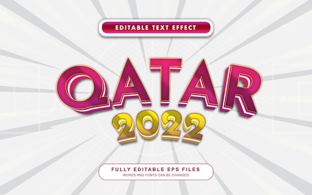 Vector qatar 2022 editable text effect