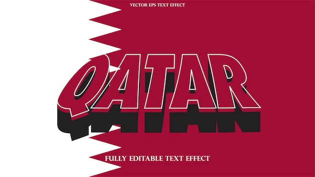 qatar 2022 editable text effect