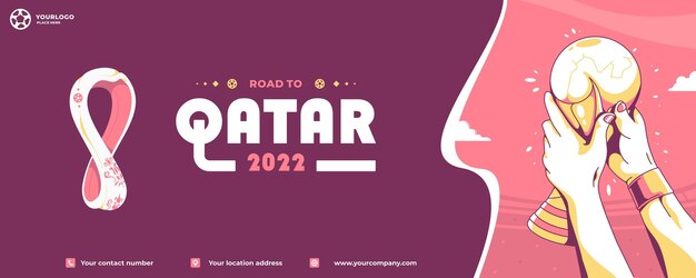 Sfondo del banner della coppa del mondo del qatar 2022