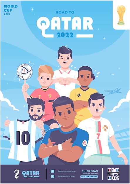 Premium Vector  Qatar 2022 world cup poster template design