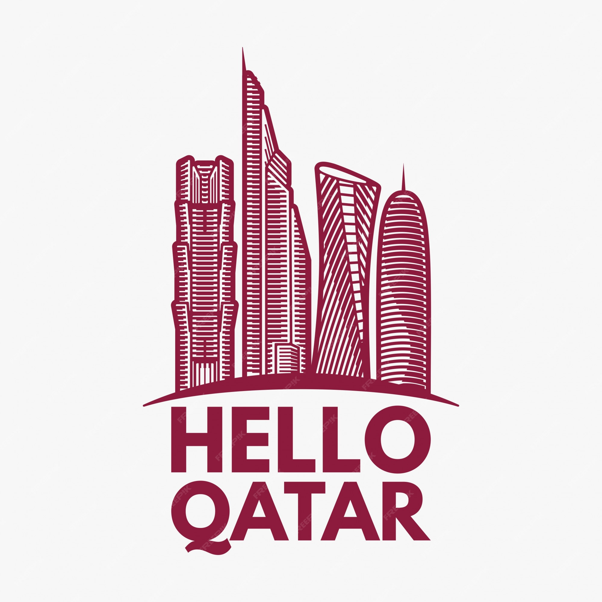 Premium Vector | Qatar city tower logo design inspiration