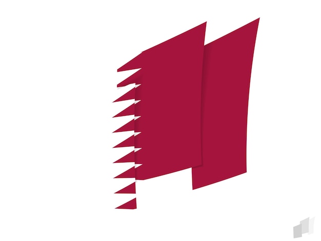 Qatar flag in an abstract ripped design Modern design of the Qatar flag