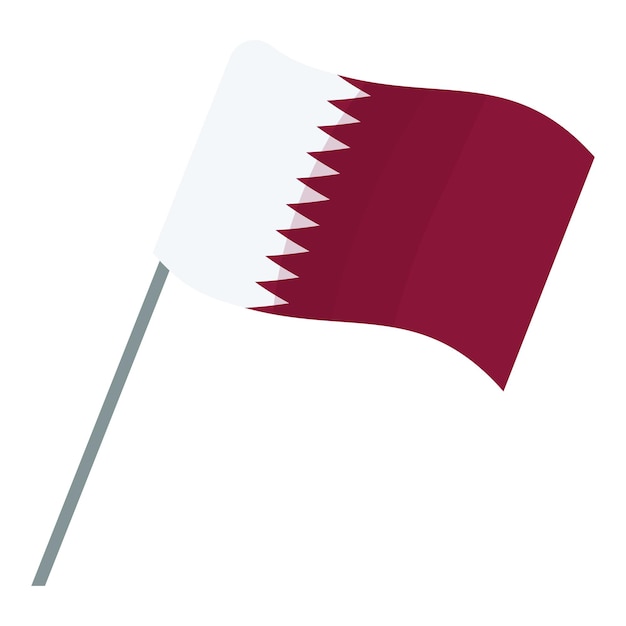Vettore icona della bandiera del qatar vettore di cartoni animati festival arabo paese.