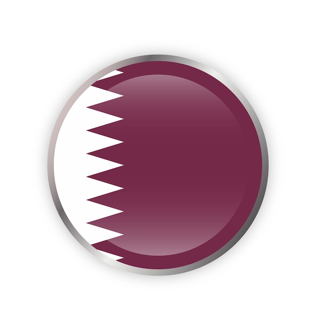 Vector qatar flag in round