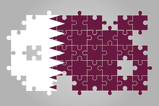 Флаг Катара в форме головоломки векторная карта-головоломка Флаг Катара для детей