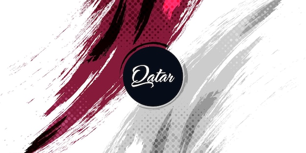 Qatar Flag with Brush and Grunge Style Flag of Qatar with Sports Concept Suitable for Independence Day and World Cup 2022 Background