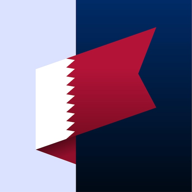 Qatar hoek vlagpictogram. nationaal embleem in origami-stijl. Papier snijden hoek vectorillustratie.