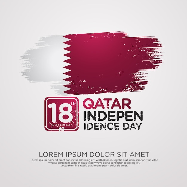 벡터 카타르 독립기념일 인사카드