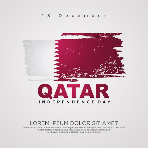 Vettore cartolina di auguri per il giorno dell'indipendenza del qatar