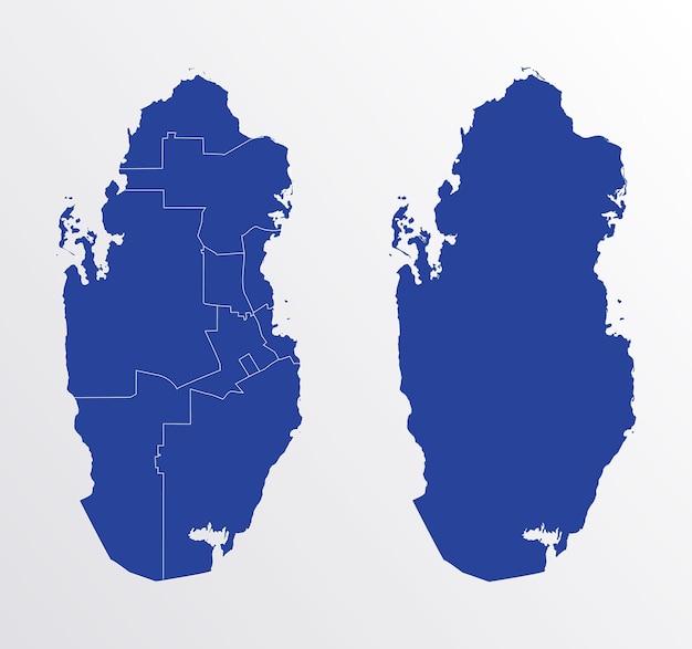 Qatar map vector illustration blue color on white background