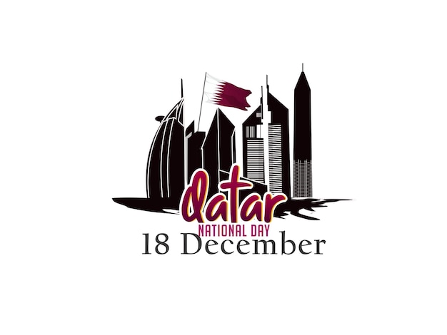 Vector qatar national day on 18 december.