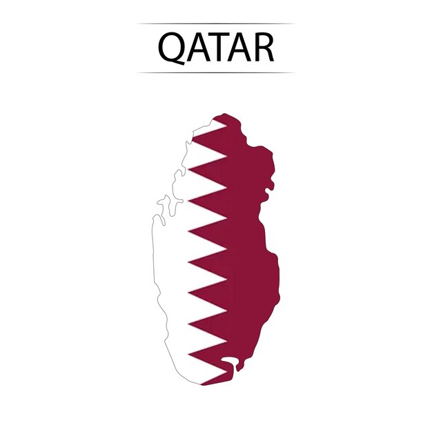 Premium Vector | Qatar national flag and map logo