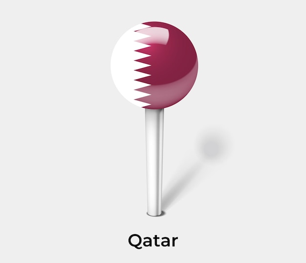 Qatar push pin voor kaart vectorillustratie