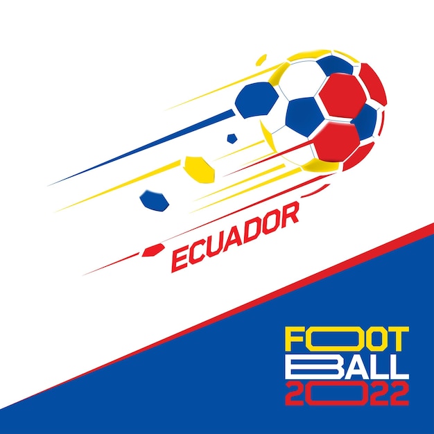 Qatar soccer cup tournament 2022 . Modern Football with Ecuador flag pattern