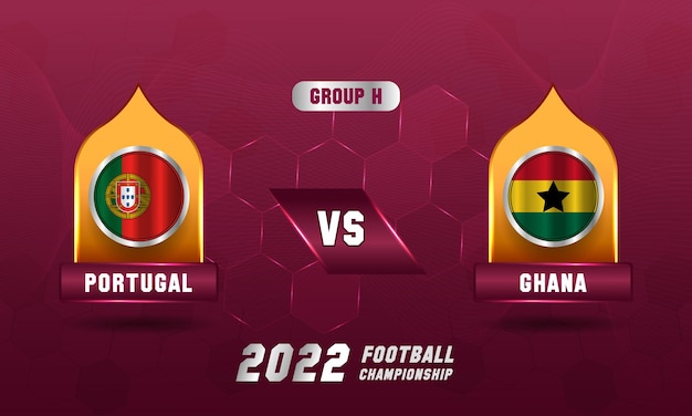 Vector qatar soccer world cup 2022 portugal vs ghana match