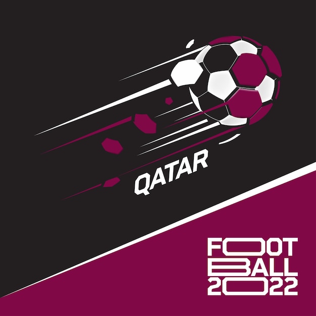 Qatar voetbalbekertoernooi 2022. Moderne voetbal met vlagpatroon van Qatar