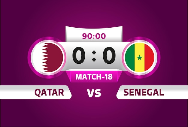 qatar vs Senegal wereldvoetbal 2022 Groep A World Football Competition kampioenschap wedstrijd versus