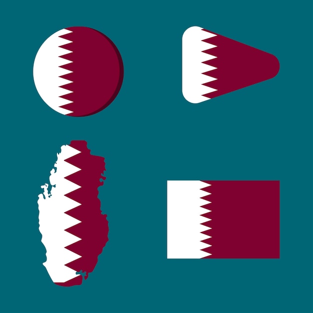 qatar world soccer cup 2022 flag in many application like map, flag, ball and triangle