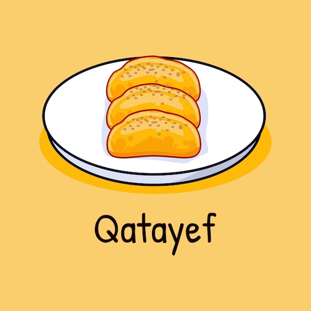 Qatayef 아라비아 전통 요리 아시아 음식