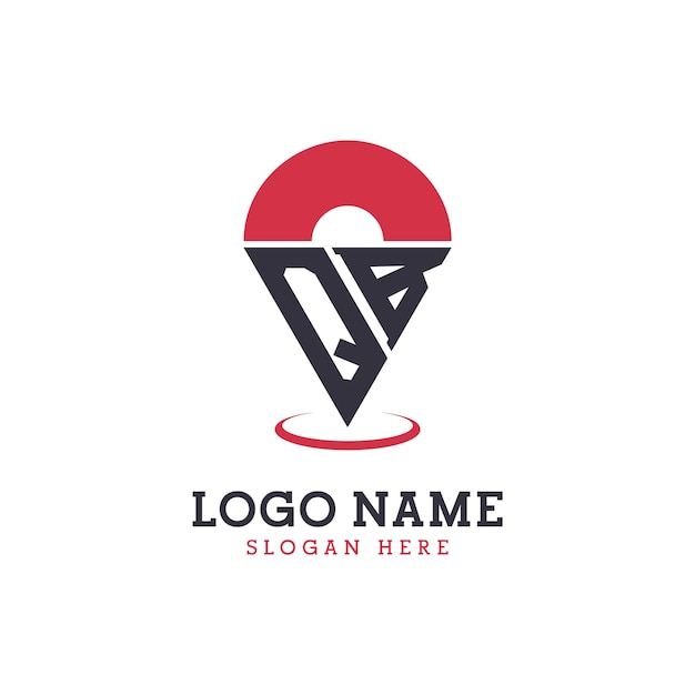 QB Location Icon Design Moderne QB Pinpoint Logo voor Navigatie Kaart Apps en Locatie Gebaseerde Bedrijven