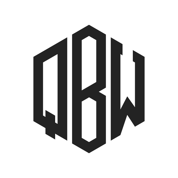 QBW 로고 디자인 초기 글자 QBW 모노그램 로고는 육각형 모양을 사용합니다.