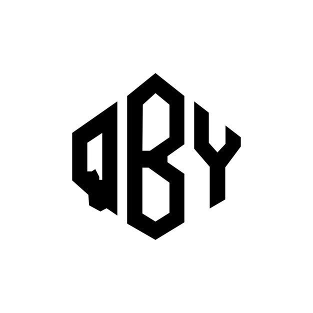 QBY letter logo design with polygon shape QBY polygon and cube shape logo design QBY hexagon vector logo template white and black colors QBY monogram business and real estate logo