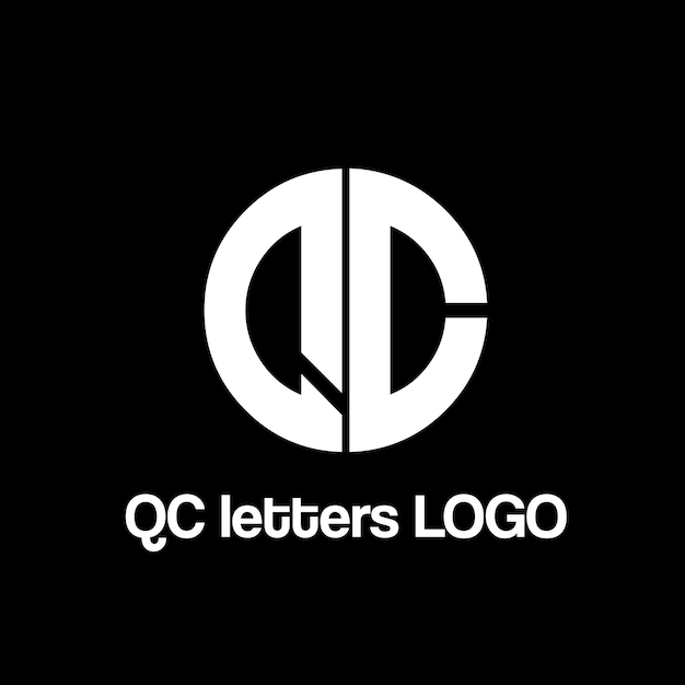 QC letters vector logo design