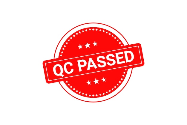 Qc passed vector illustration red ribbon.