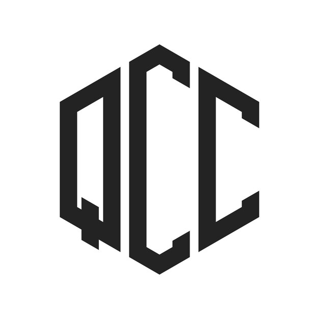Дизайн логотипа QCC Первоначальная буква QCC Монограмма Логотип с использованием шестиугольной формы