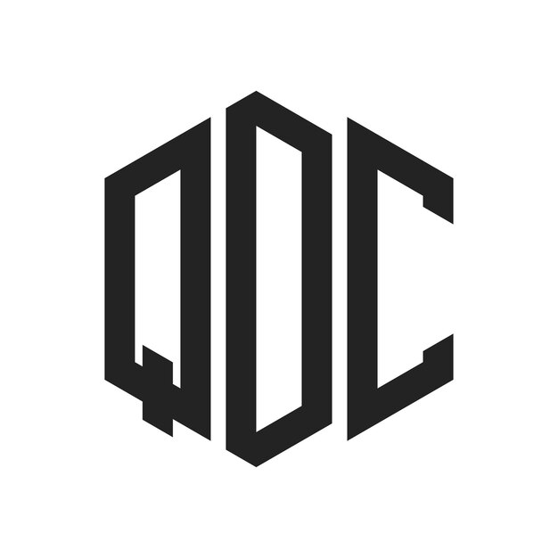 Дизайн логотипа QDC Первоначальная буква QDC Монограмма Логотип с использованием шестиугольной формы