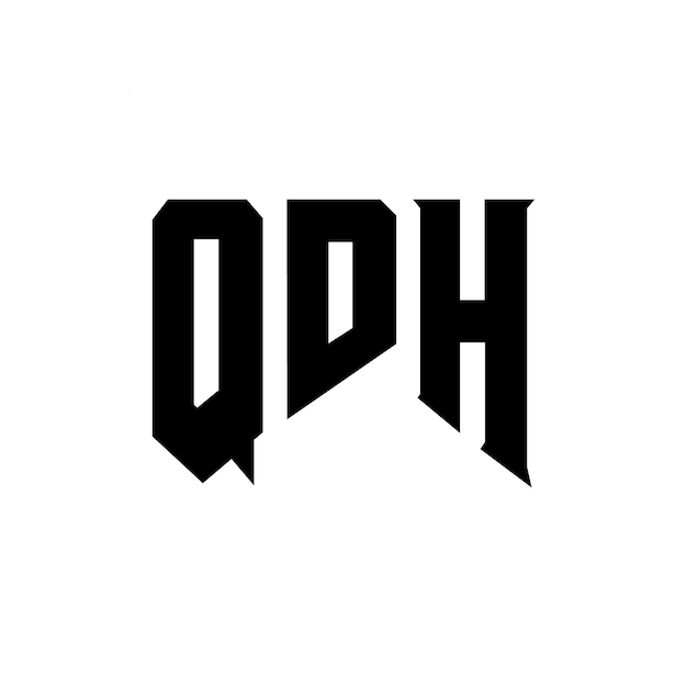 QDH letter logo ontwerp voor technologiebedrijf QDH logo ontwerp zwarte en witte kleurencombinatie QDH logo QDH vector QDH ontwerp QDH icoon QDH alfabet QDH typografie logo ontwerp