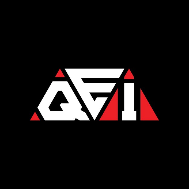 QEI driehoek letter logo ontwerp met driehoek vorm QEI drieHoek logo ontwerp monogram QEI drie hoek vector logo sjabloon met rode kleur QEY driehoekig logo eenvoudig elegant en luxueus logo QEI