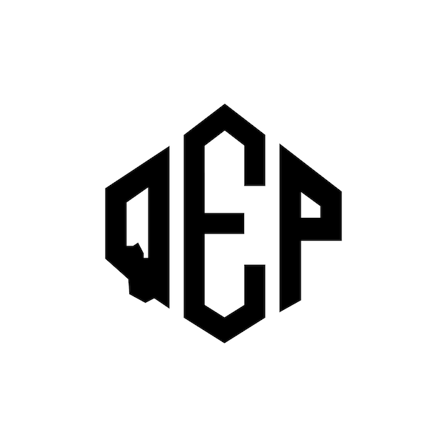 Vettore il logo della lettera qep con forma di poligono qep poligono e forma di cubo qep modello di logo vettoriale esagono qep colori bianco e nero qep monogramma business e logo immobiliare