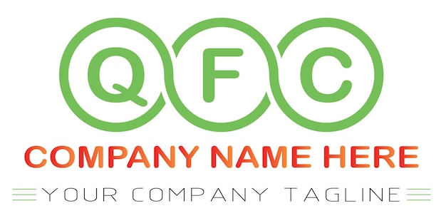 Vettore design del logo della lettera qfc