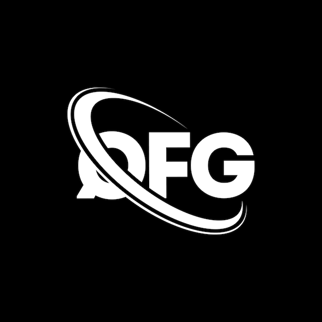 Vector qfg logo qfg brief qfg letter logo ontwerp initialen qfg logotype gekoppeld aan cirkel en hoofdletters monogram logotype qfg typografie voor technologiebedrijf en vastgoedmerk